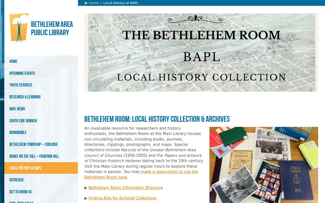 Bethlehem Township city directory research at the Bethlehem Room local-history collection