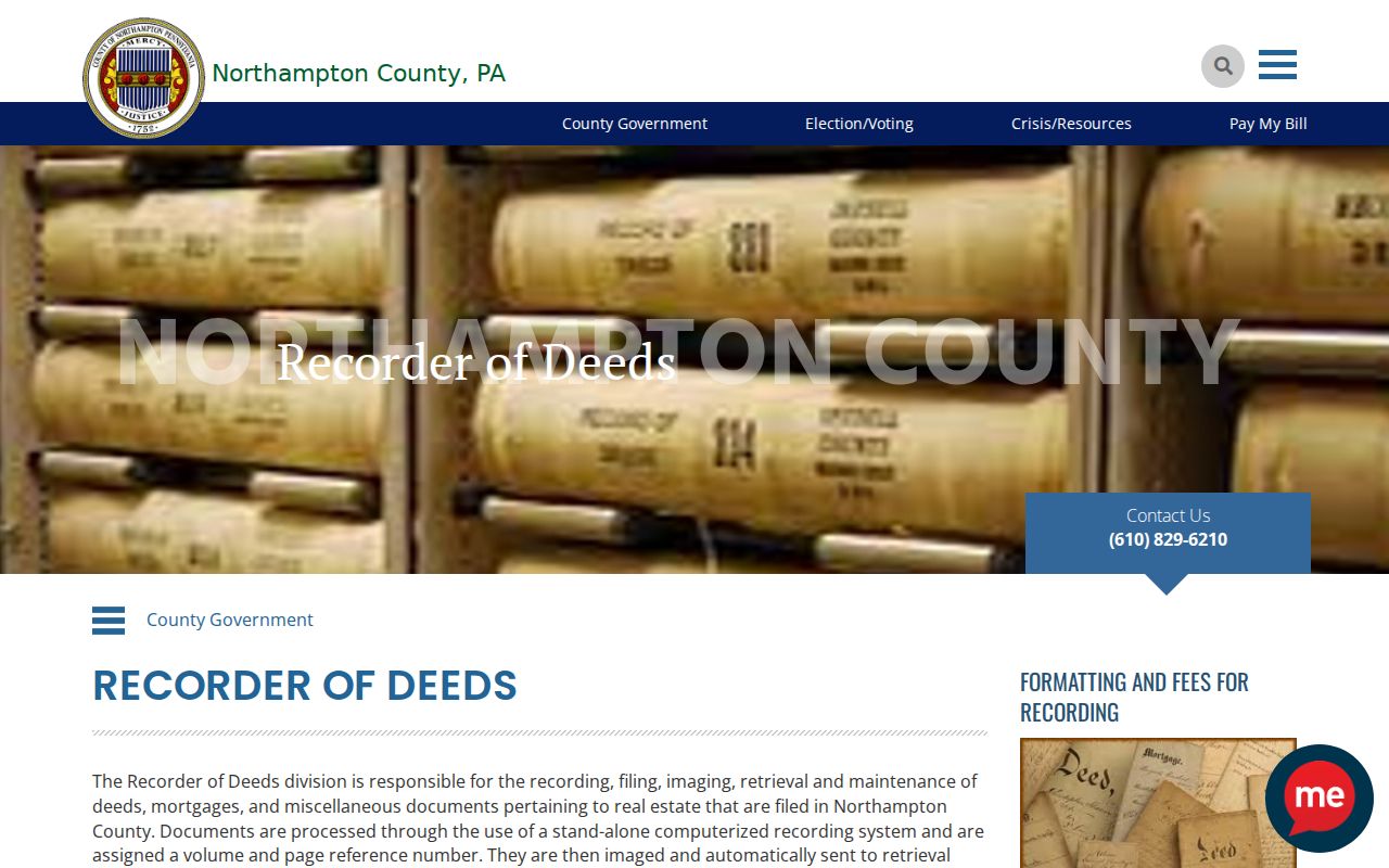 Bethlehem Township residents directory Northampton County Recorder records page